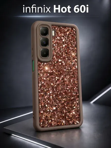Чехол на Infinix Hot 60i защитный с блёстками ЧЕХОЛБЕРИ