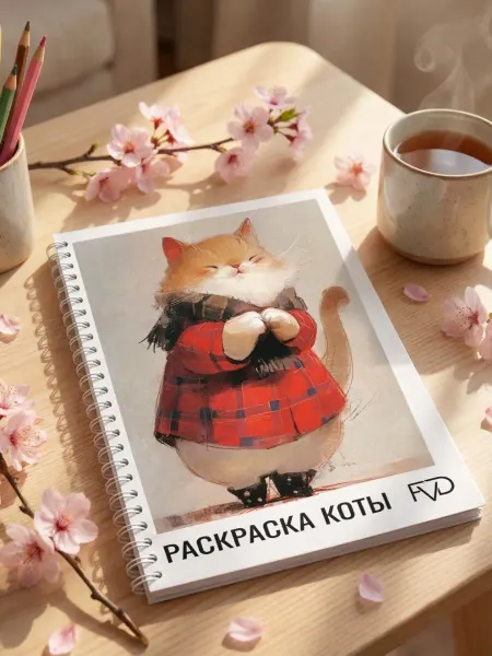 FVD Раскраска для девочек антистресс котики сердечки