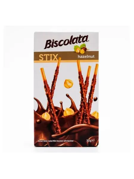 Палочки бисквитные Biscolata в молочном шоколаде 32 г