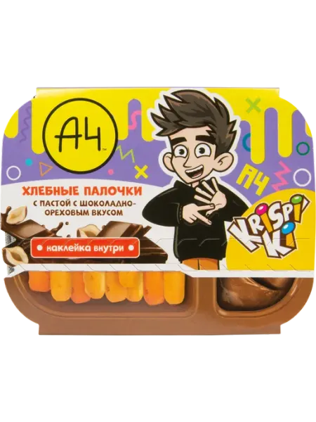 Хлебные палочки KRISPIKI с пастой с шоколадно-ореховым вкусо
