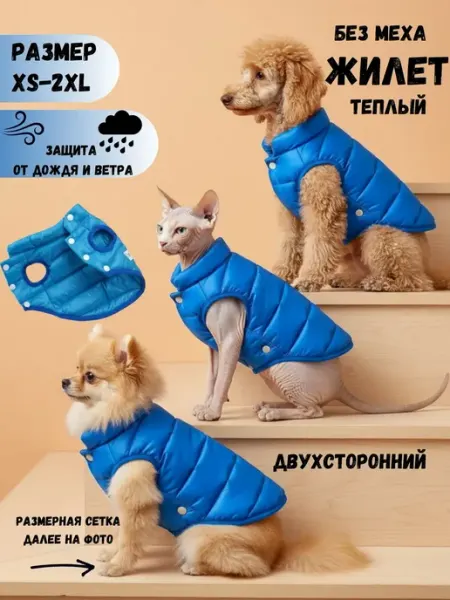 Осенний жилет для собак мелких пород и кошек АКЛЕТ