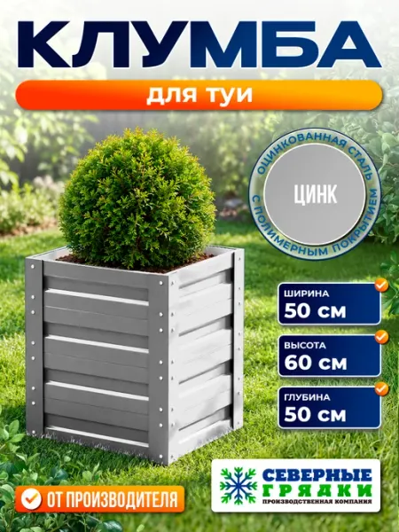 Клумба для туи оцинкованная Север грядка