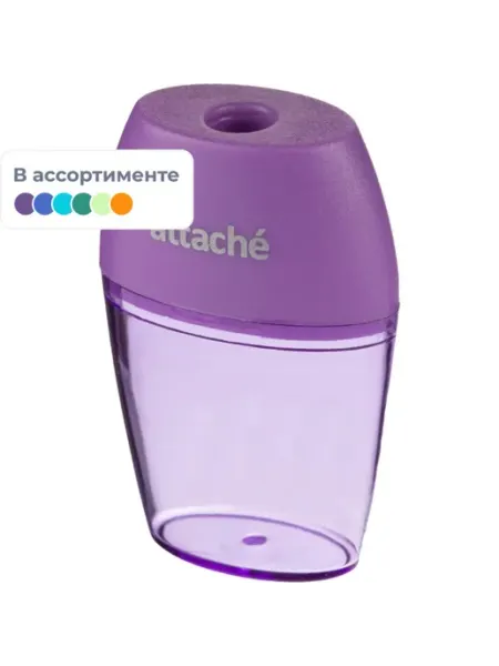 Цветная точилка с контейнером, ассорти Attache