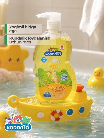 Детский жидкий шампунь Kodomo Gentle 0+ для бережного мытья волос младенцев - Детская косметика