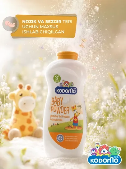 Детская присыпка и пудра рассыпчатая Kodomo Extra Mild от сыпи, 3+ - Детская косметика