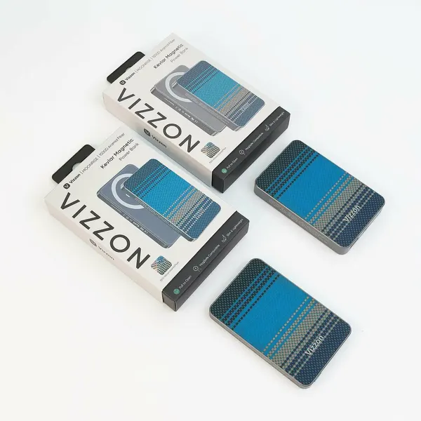 Внешний аккумулятор VIZZON "Kevlar Magnetic", быстрая зарядка, емкость 10 000 мА/ч