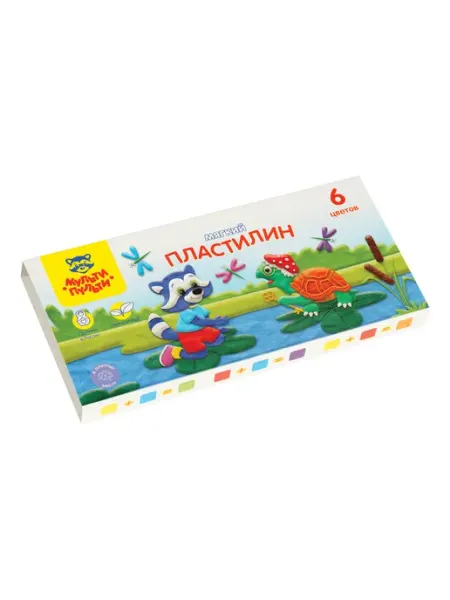 Пластилин Мульти-Пульти "Енот в сказке", 06 цветов, 72г, со