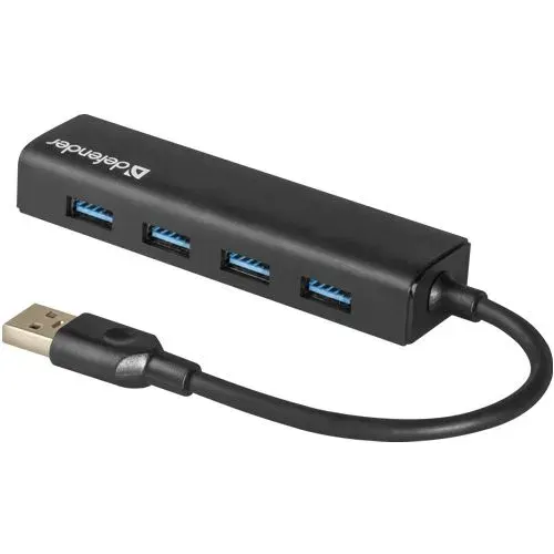 USB-концентратор, разветвитель USB3.0 Defender Quadro Express хаб - концентратор 4 порта USB3.0 линейка - чёрный