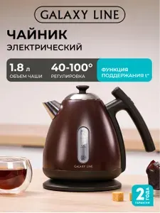 Чайник электрический с регулировкой температуры GALAXY LINE GL0343 шоколадный