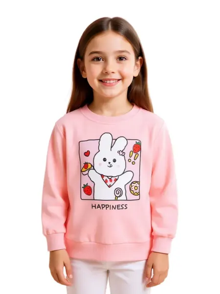 Galaxy Kids Розовый свитшот оверсайз детский длинный рукав с принтом