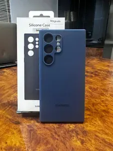 Темно-синий Силиконовый Чехол с Magsafe для Samsung Galaxy S24 Ultra, тонкий противоударный ,из жидкого силикона премиум-класса, улучшенная защита камеры,подкладка из микрофибры