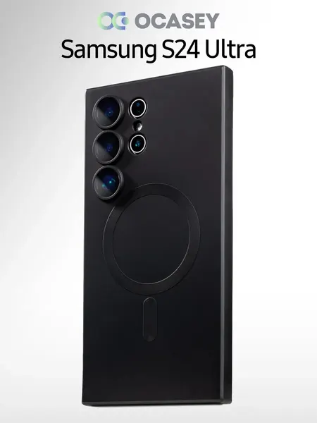 Чехол О'кейси, защита камеры, MagSafe, для Samsung Galaxy S24 Ultra, чёрный