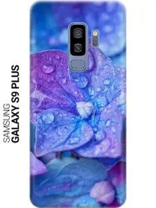Силиконовый чехол на Samsung Galaxy S9+ / Самсунг С9 Плюс с принтом "Голубой цветочек"