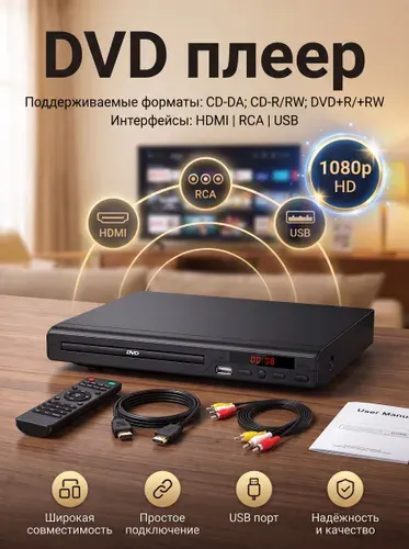 DVD-плеер для телевизора с USB,Full HD 1080P