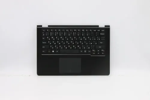 Верхняя панель с клавиатурой (топкейс) для ноутбука Lenovo Yoga 2 11 раскладка - русская, без подсветки, черная, без отпечатка пальца (90204993), оригинал