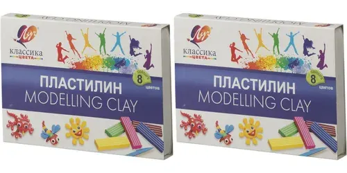 Луч Пластилин Классика 8 цветов, 2 уп