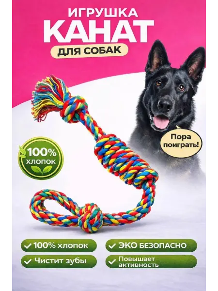МирДари Игрушка для собак и щенков канат