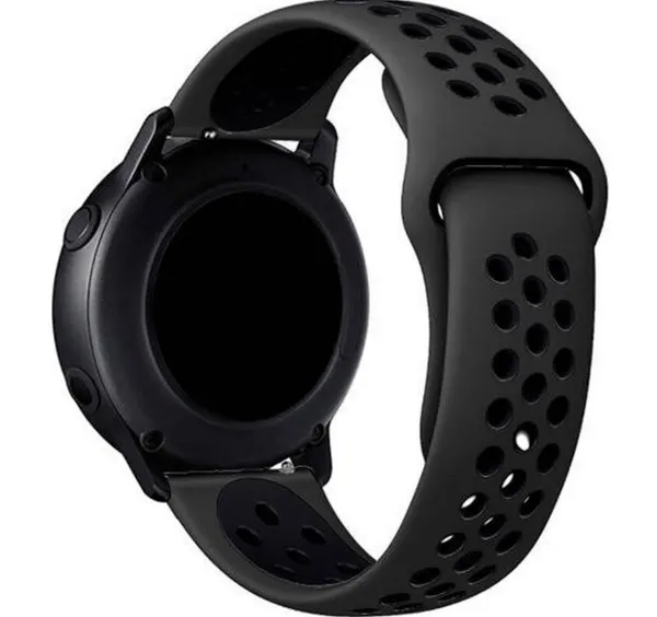 Универсальный спортивный ремешок для часов Huawei, Samsung, Garmin, 22 мм. серый/белый.