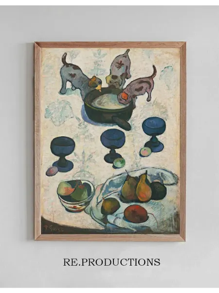 Re.productions Постер Still Life with Three Puppies - Paul Gauguin
