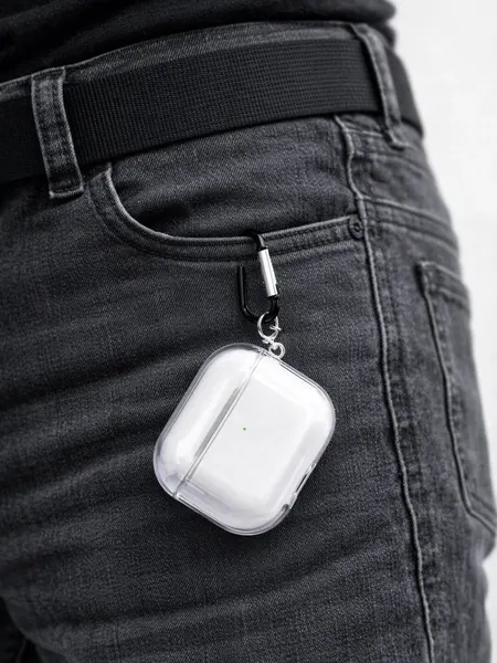 Чехол для беспроводных наушников с жидкими блестками / Прозрачный AirPods Pro 3