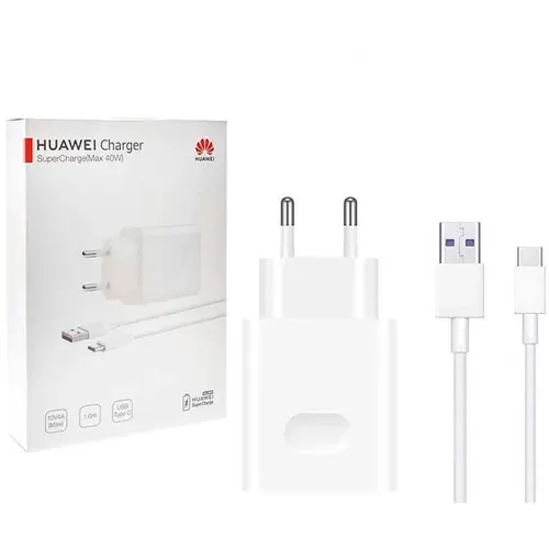 Сетевое зарядное устройство Huawei Charger, с кабелем USB Type-C, 40W, белый