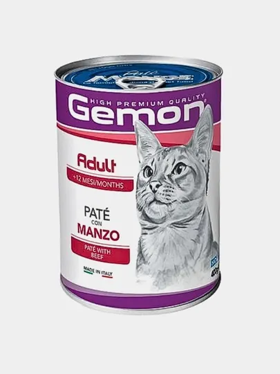 Консерва для взрослых кошек Gemon, паштет с говядиной