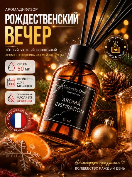 Genevie Orsi Аромадиффузор новогодний для дома с палочками стойкий