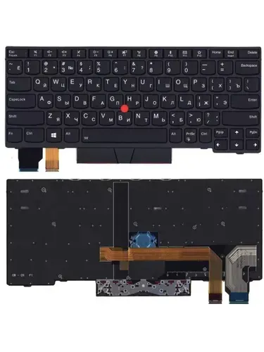 Клавиатура для ноутбука Lenovo X280 черная с подсветкой