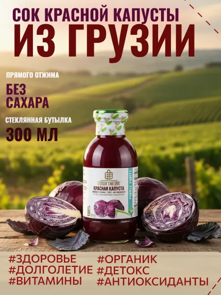 GEORGIA'S NATURAL Сок из краснокачанной капусты 300мл Грузия