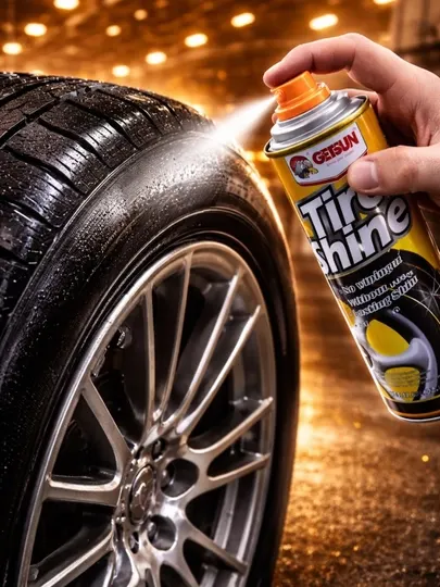 Спрей для автомобильных шин Getsun Tire Shine 500 мл — эффект глянца, чернитель шин