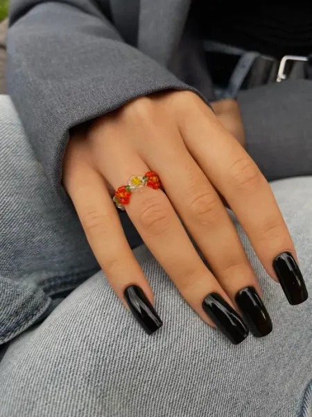 Кольцо из бисера бижутерия ромашки летняя пляж Juicy Pink