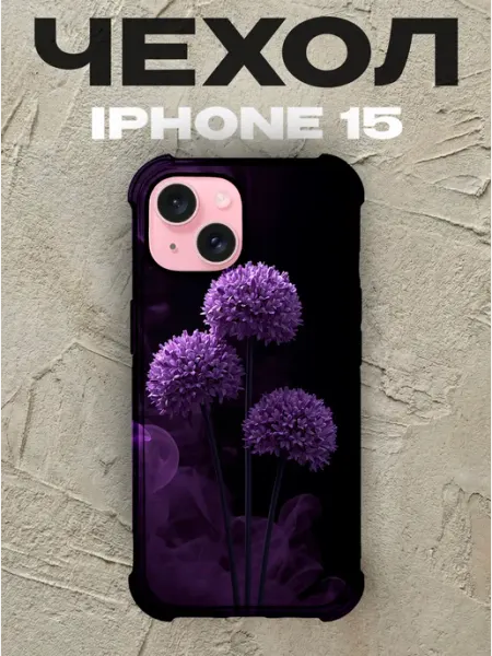 Чехол на iPhone 15 с принтом Ночная флористика
