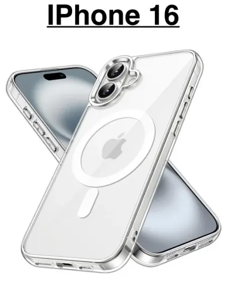 IPhone 16 чехол прозрачный с магнитом магсейф GevorG