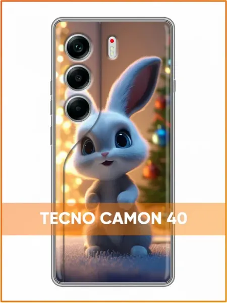 Чехол на Tecno Camon 40 с принтом Зайчик Case Face