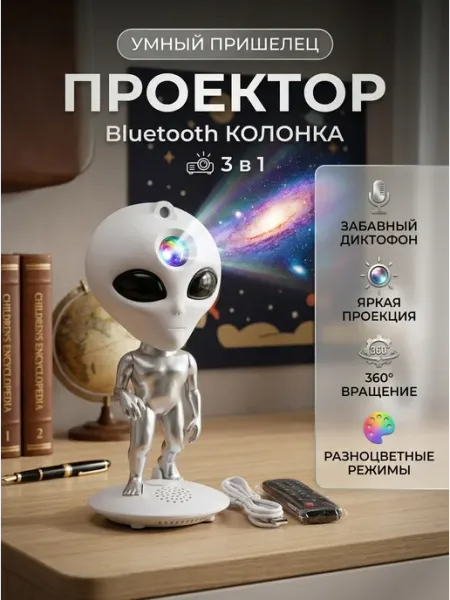Проектор звездного неба космонавт ночник таймер Nage