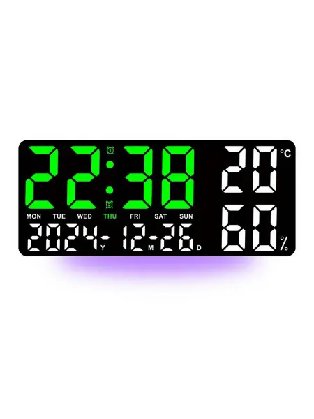 Led Mirror Часы-будильник настольно-настенные GH9002 Green&White