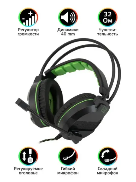 Наушники проводные для пк игровые с микрофоном GHS-R101