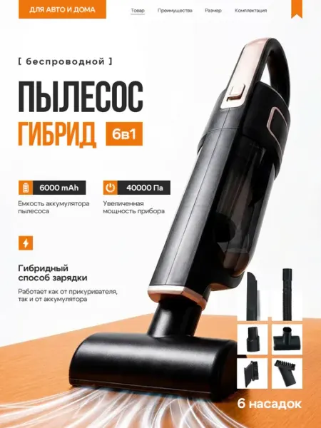 Пылесос для автомобиля мощный беспроводной Keyko