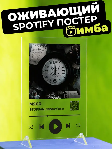 Giftdose Оживающий Spotify постер на стекле STOPBAN