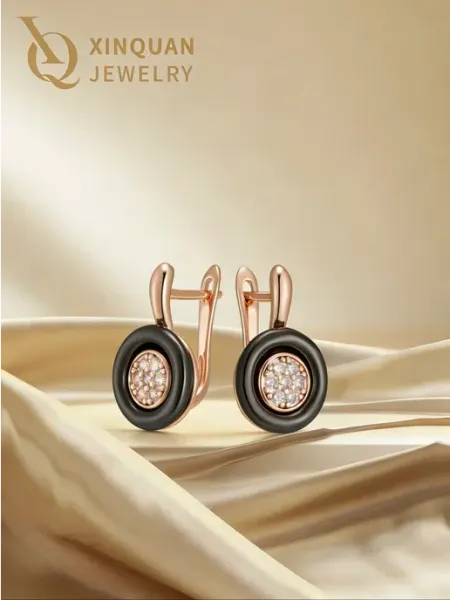 Серьги с керамика ювелирная бижутерия Aureluna jewelry
