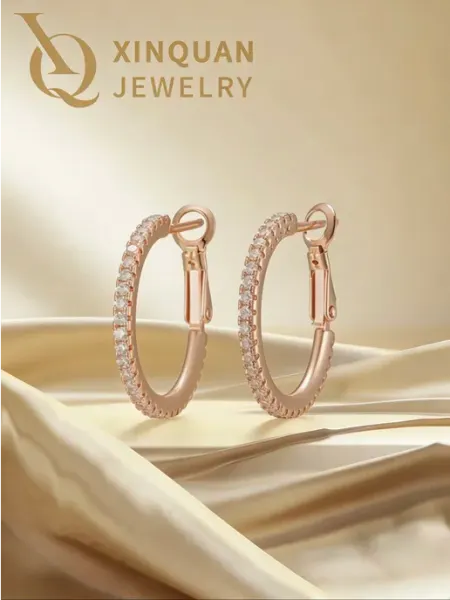 Серьги конго ювелирная бижутерия медицинского сплава Aureluna jewelry