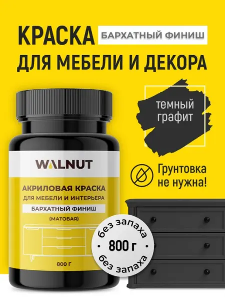 Краска для мебели, дверей и гарнитура без запаха WALNUT