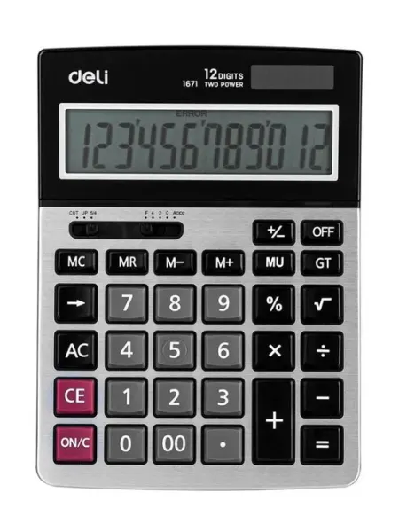 Калькулятор настольный E1671, 12-р,дв.пит DELI