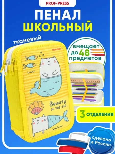 Пенал школьный для девочек Проф-Пресс