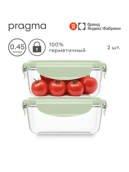Контейнеры пластиковые 450 мл, 2 шт Pragma