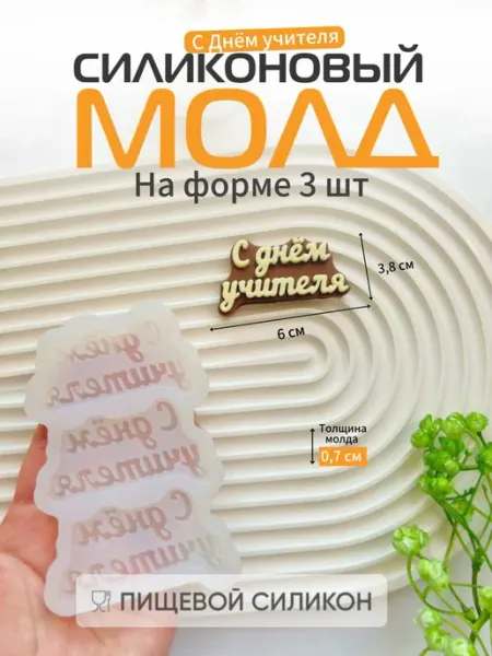 Силиконовый молд для шоколада С днем учителя, моноформа SUPERMOLD59