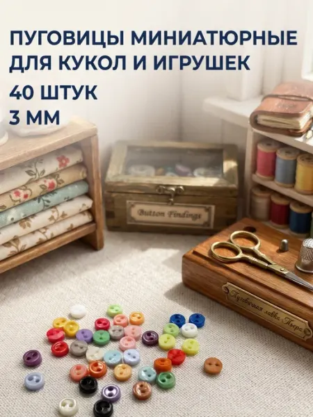 Пуговицы пластиковые мини разноцветные 3 мм Пуговичная лавка Пьера