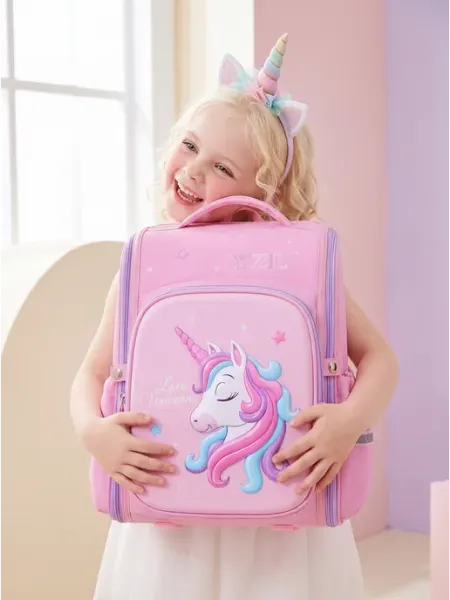 Рюкзак школьный в 1 класс, ортопедический портфель единорог Topkid