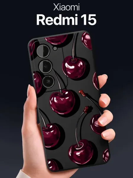 Чехол на Xiaomi Redmi 15 с вишнями SCDesign