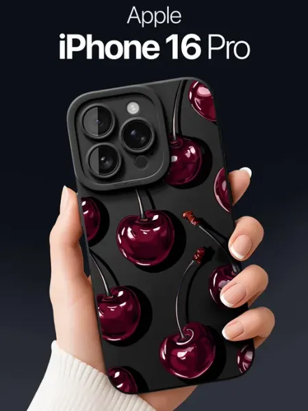 Чехол на iPhone 16 Pro вишней SCDesign